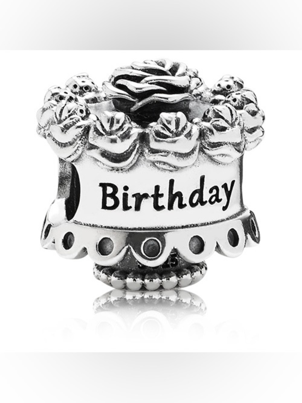Authentic Pandora Happy Birthday Cake Charm 791289 Retired Sterling Silver Birth - Picture 2 of 7